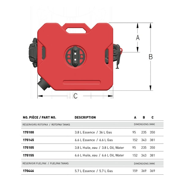 ROTOPAX Bidon de 1,75 gallon Essence