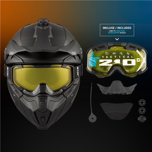 CKX Casque Hors-Piste Titan Air Flow, Été Solid - Lunette 210° incluse noir lustré ( réservez le votre pour avril )