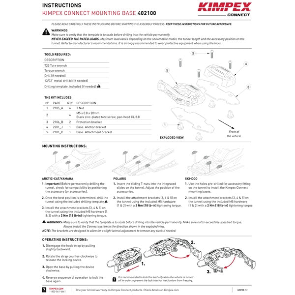 Support à réservoir d’essence Kimpex Connect