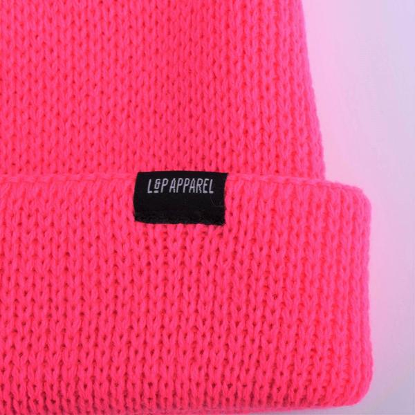 TUQUE EN TRICOT (NEW YORK 3.0) ROSE FLUO 6-24 mois