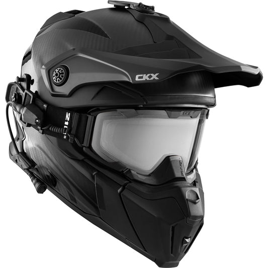 CKX Casque Titan Original Carbone électrique combo - Sentier et hors-piste Solid - Lunette 210° incluse