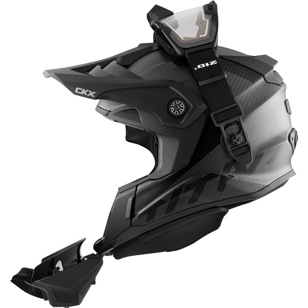 CKX Casque Titan Original Carbone électrique combo - Sentier et hors-piste Solid - Lunette 210° incluse