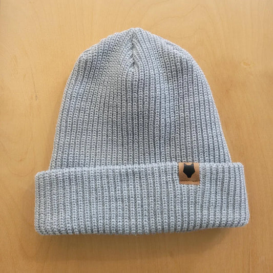 Tuque côtelée - Gris, unisex