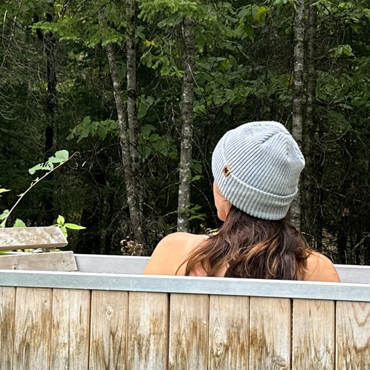 Tuque côtelée - Gris, unisex
