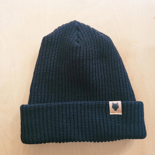 Tuque côtelée - Noir, unisex