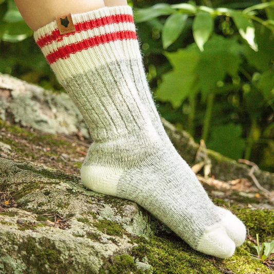 BAS DE LAINE - 2 BANDES ROUGES