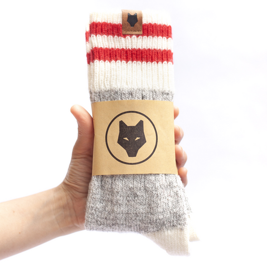 BAS DE LAINE - 2 BANDES ROUGES