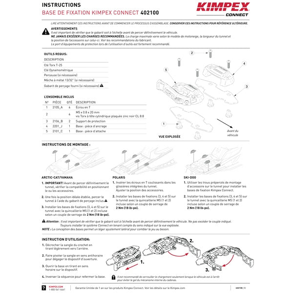 Support à réservoir d’essence Kimpex Connect